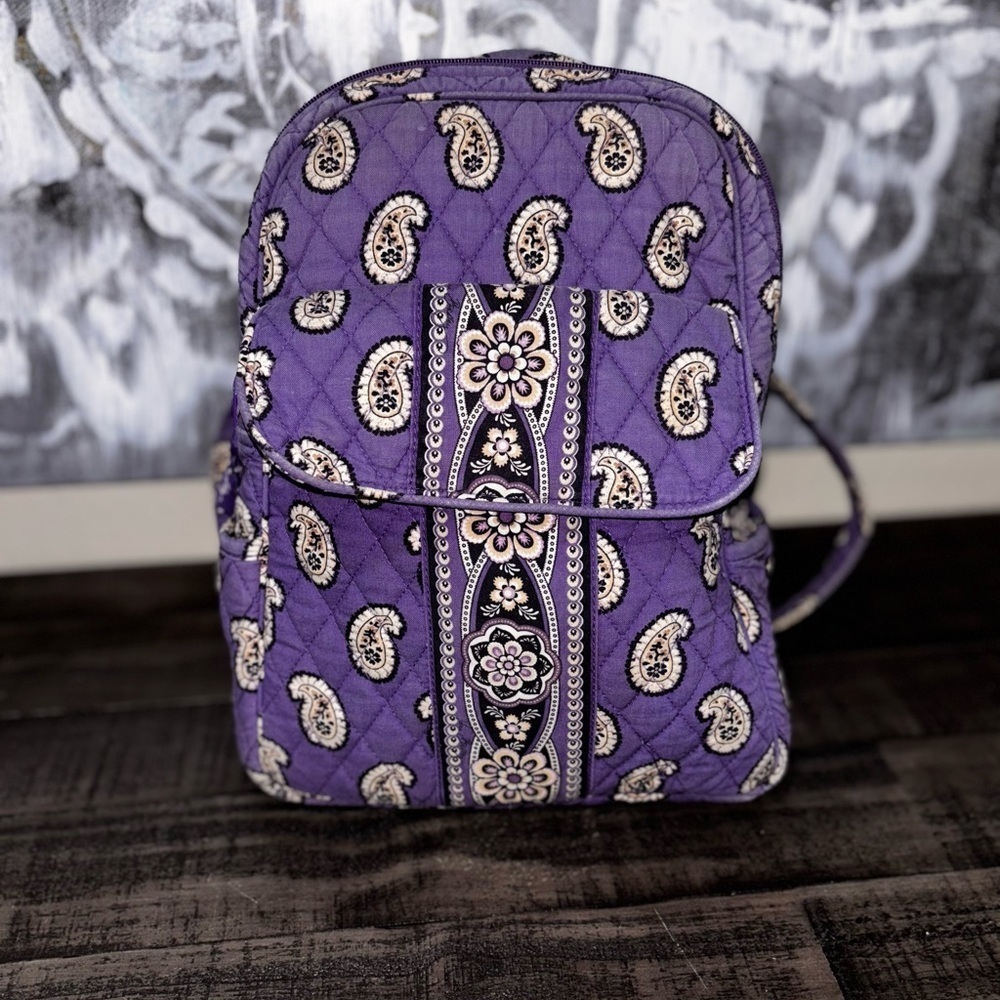 Vera Bradley Simply Violet Small Bookbag/Backpack Purple Paisley Print​​​​